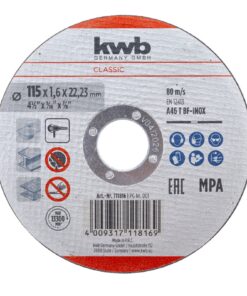 Disco p/corte acero inoxidable 115x1.6mm KWB
