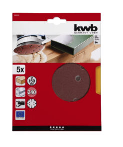 Set 5 Discos abrasivos 150 mm, madera y metal G240