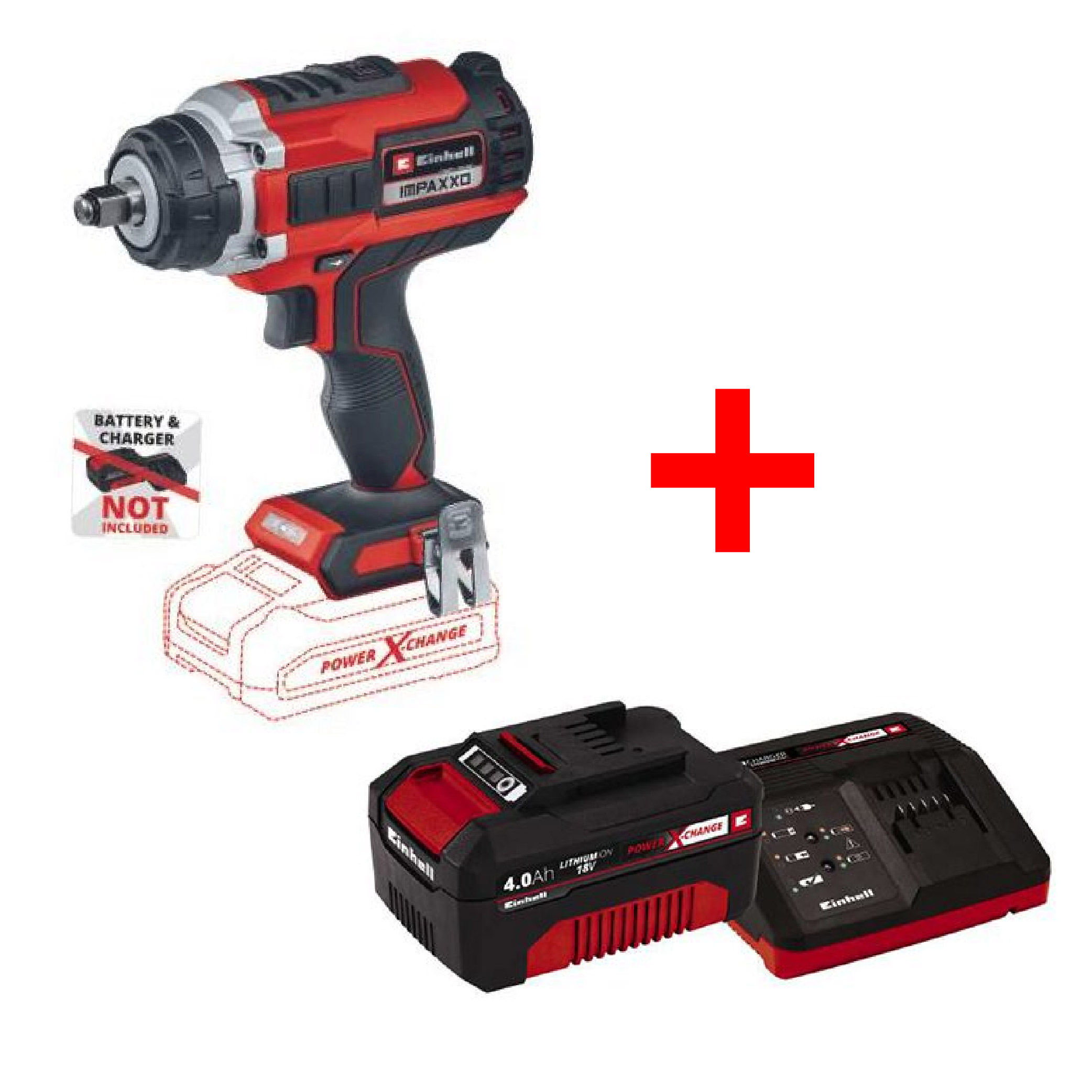 Combo impaxxo 18/400 + starter kit 4ah Einhell